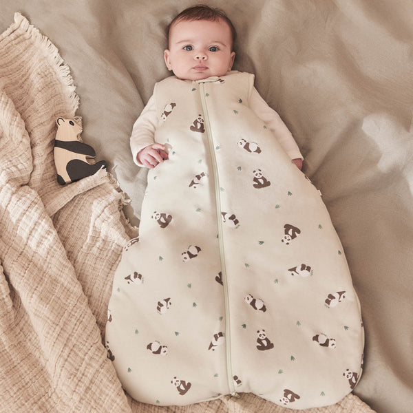 Panda Print Front Opening Sleeping Bag 2.5 TOG Organic Baby Sleep