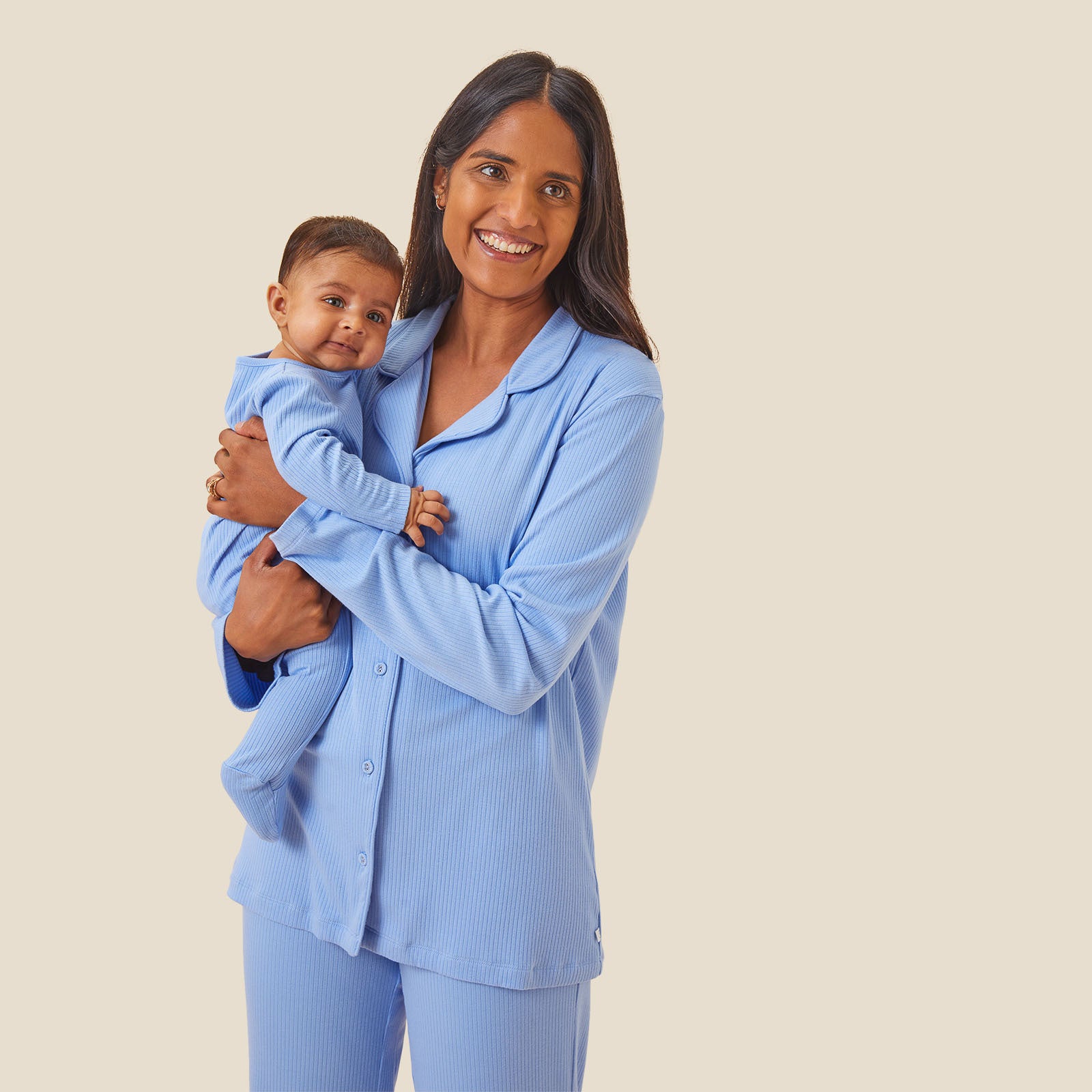 Women's Hydrangea Ribbed Collared Pyjamas