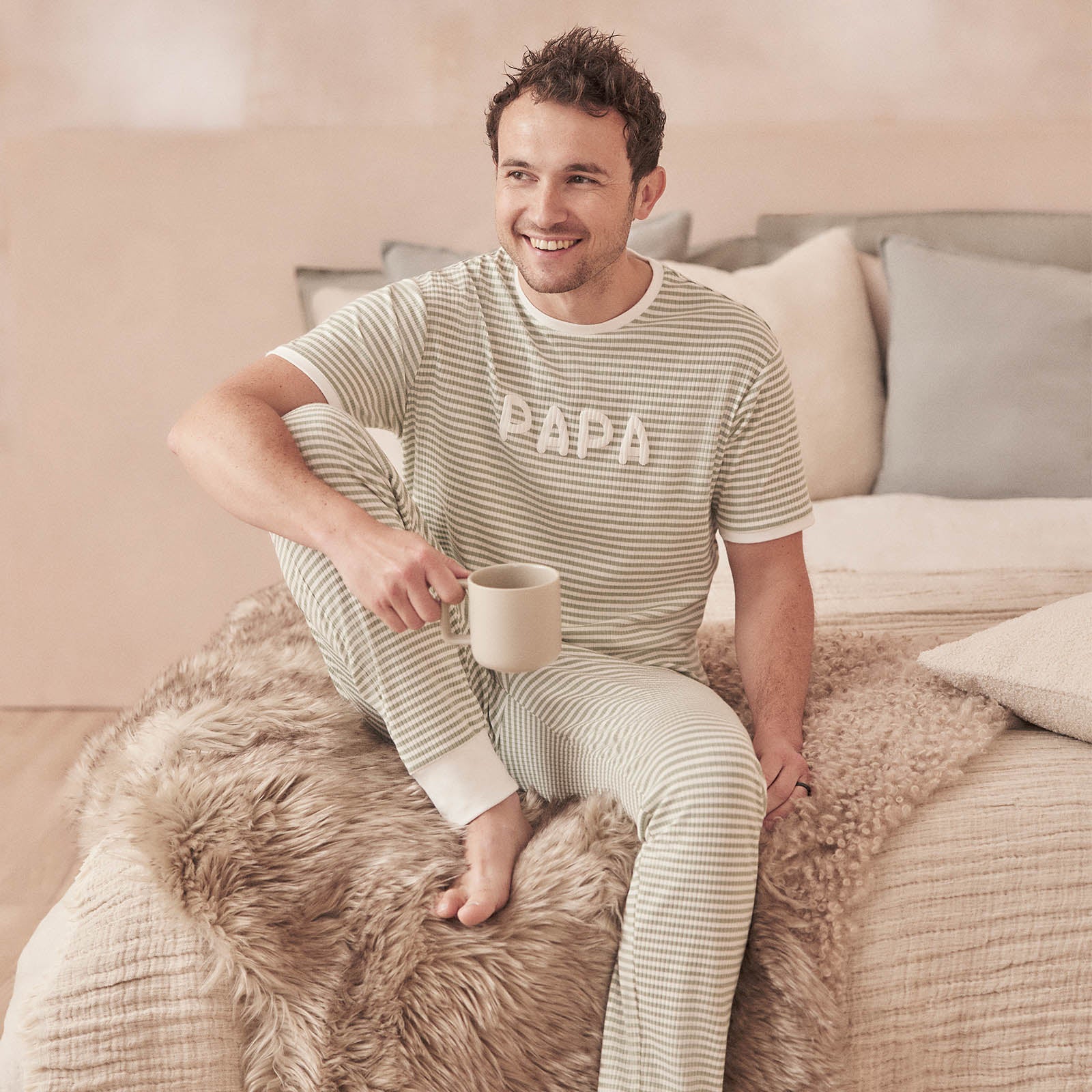 Men's Striped Ribbed Pyjamas
