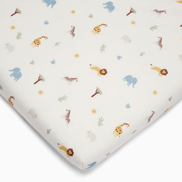 Printed Cot Bed Fitted Sheet Nursery MORI EU