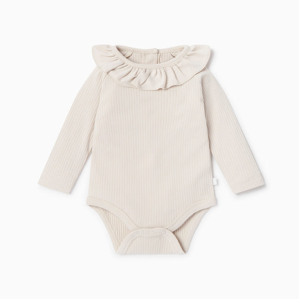 Frilled to Bits Ruffle Ribbed Bodysuit