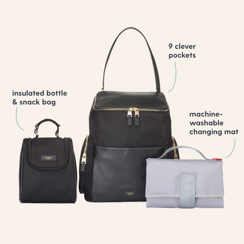 babymel robyn backpack black leather Babymel Robyn Eco Convertible Backpack