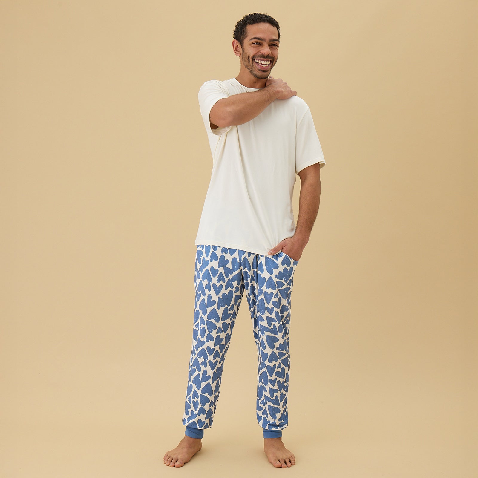 Men's Blue Hearts Pyjamas