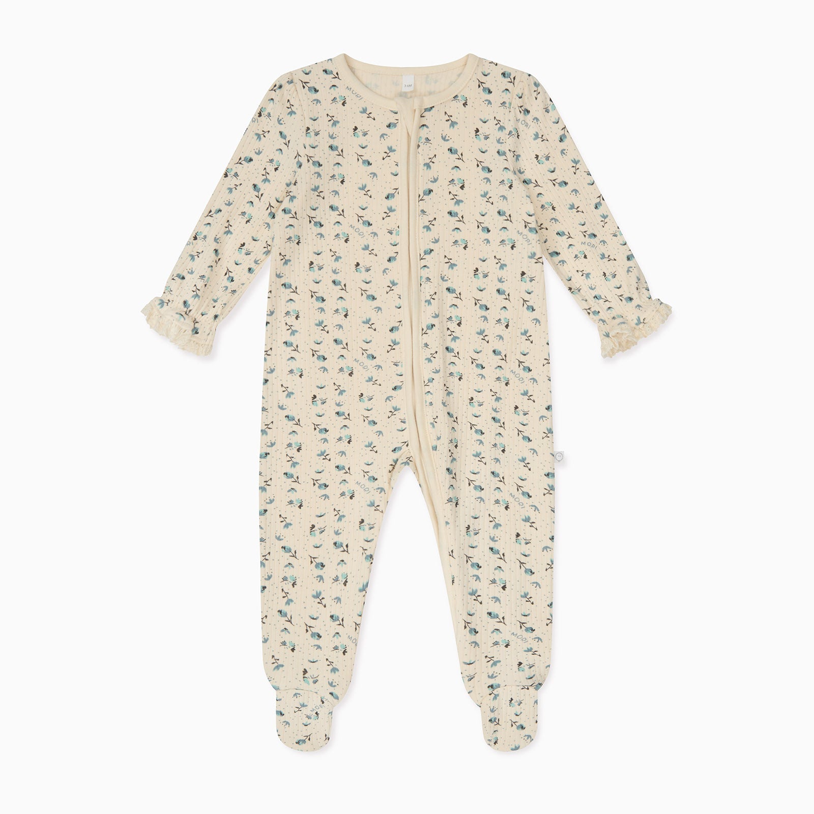 Floral Ribbed Clever Zip Sleepsuit