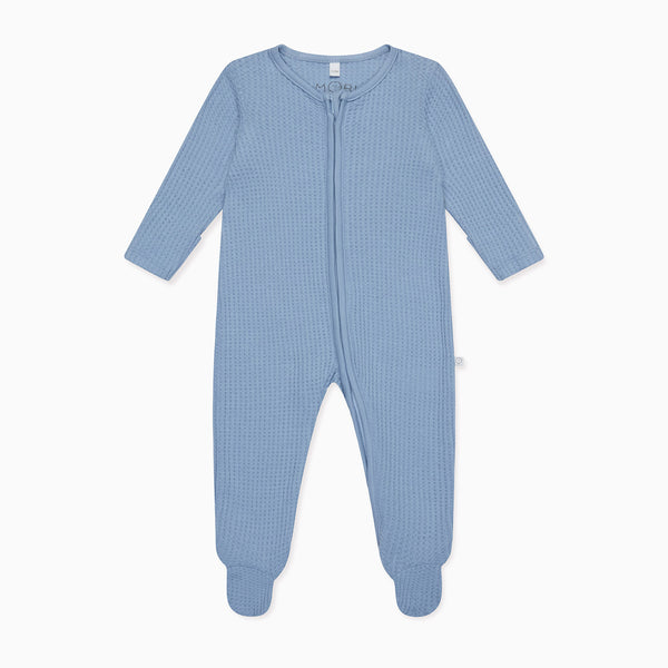 Sky Waffle Clever Zip Sleepsuit | Organic Baby Sleepwear | MORI EU