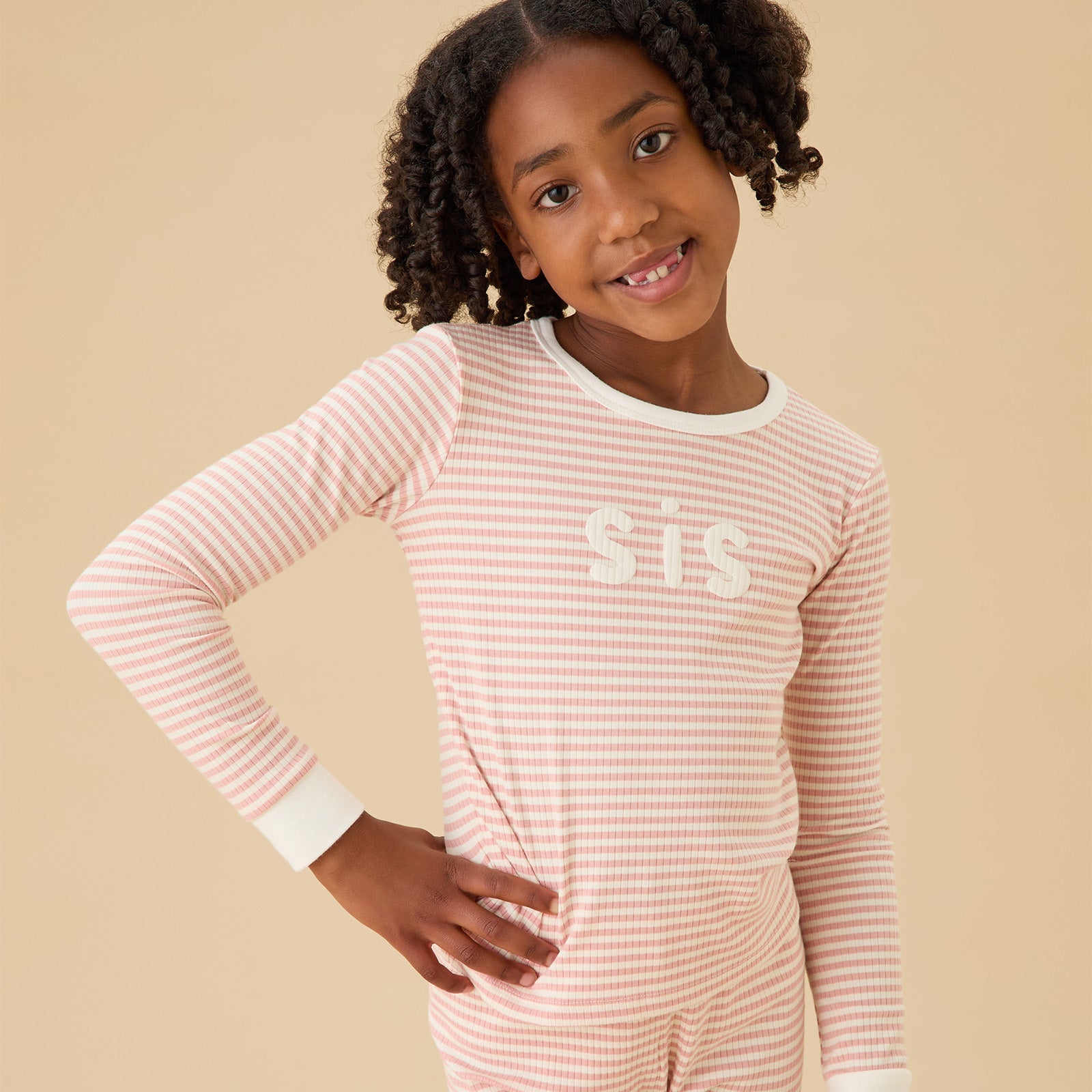 Pink Stripe Sis Ribbed Pyjamas