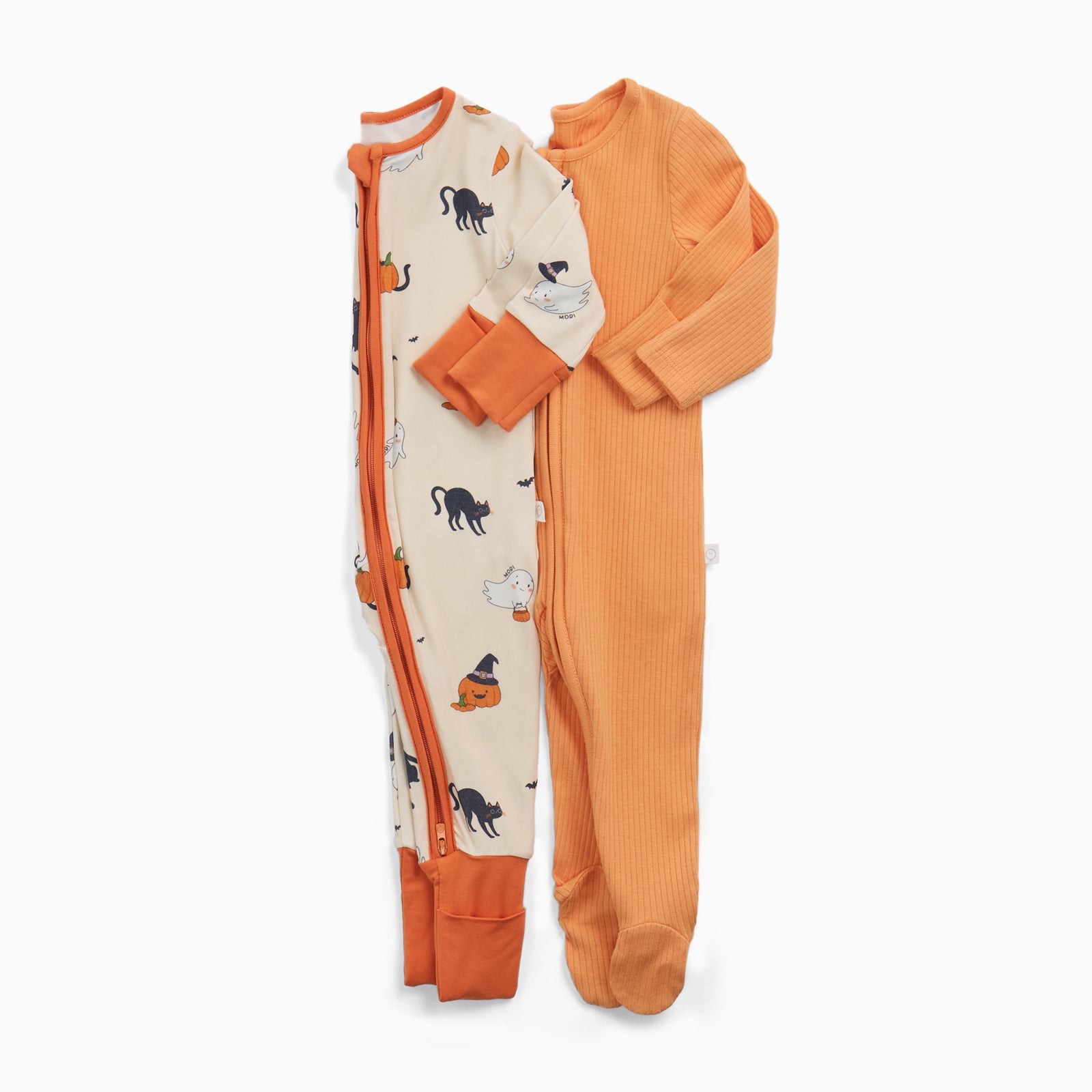 MORI Halloween Hugs & Ribbed Clever Zip Sleepsuit 2 Pack